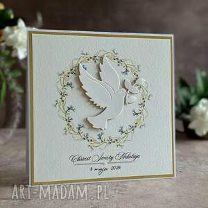 personalizowana kartka na chrzest w ozdobnej kopercie 72c, kartki