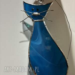 witraż mega kocur, metodą tiffany, prezent, kot