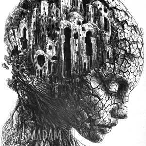 wspomnienia sei shonagon rysunek piórkiem, surrealizm, fantastyka, kobieta