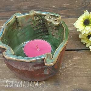 świecznik ceramiczny c850, ceramika na prezent niej mamy babci, róża