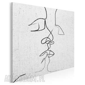 obraz na płótnie - abstrakcja pocałunek w kwadracie - 80x80 cm (31602)