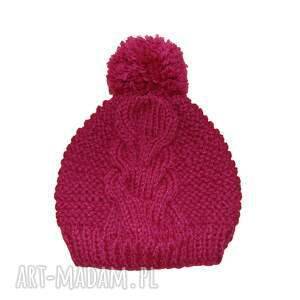 miesista czapka z pąponem - czapka na jesień, handmade, na prezent