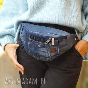 handmade nerki upcyklingowa jeansowa nerka L