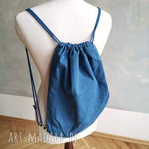 ręcznie zrobione plecak niebieski worek