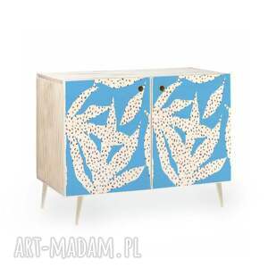 komoda credenza double w stylu mid century/prl ze sklejki - blue pitaya