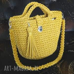 musztardowa torba ze sznurka bawełnianego torebki