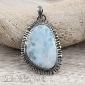 larimar i srebro oksydowane - wisior 1951a srebrze