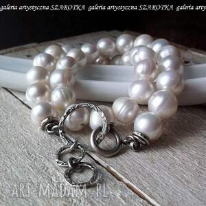 handmade naszyjniki satynowa klasyka naszyjnik z naturalnych pereł i srebra
