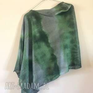 handmade tuniki lniane ponczo green&gray