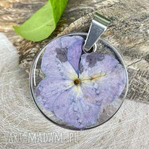 Okrągły z z2087, wisiorek - hortensją