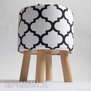 pufa koniczyna maroco biało-czarna taboret, ryczka, stołek, siedzisko