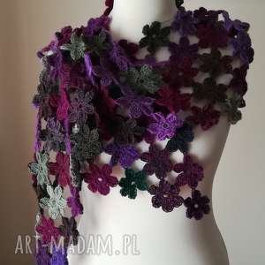handmade szaliki art crochet stylowy szal