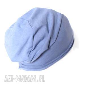 handmade czapki niebieska dzianinowa czapka unisex