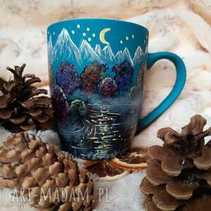 ręcznie malowany kubek jesień w górach - Kubki
