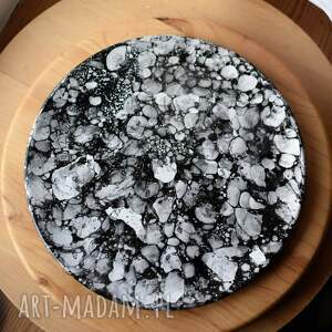 handmade ceramika duży talerz obiadowy ceramiczny do kuchni prezent czarno