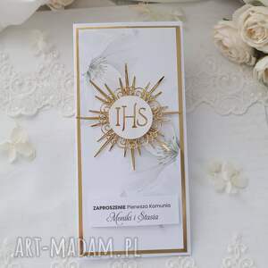 Zaproszenia komunijne dla chłopca i dziewczynki 5 szt