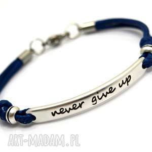 ręcznie zrobione bransoletka preemi motto 1 navy blue (cyna stal)