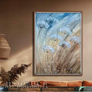 oryginalna akwarela 30x40cm łąka, trawa sztuka, plakaty