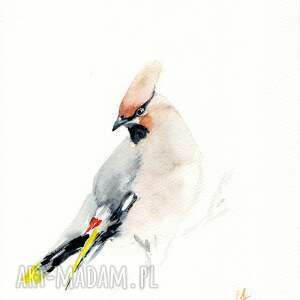 Prezent Oryginalna akwarela. Jemiołuszka, mieszkanie