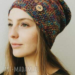 splotomaniaa - kolorowa czapka całoroczna przejściowa cienka all season s m, czapka