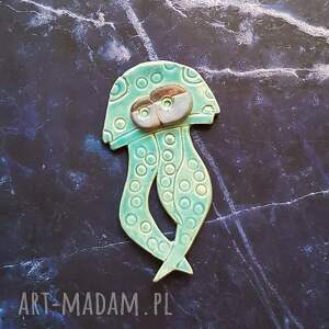 badura ceramika turkusowa ośmiornica duży magnes lub dekor na ścianę w morskim
