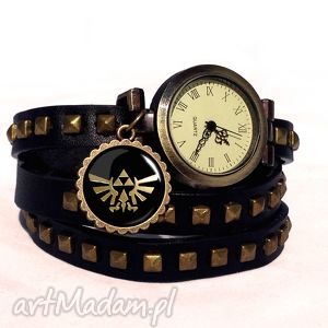 ręcznie robione zelda hyrule - zegarek / bransoletka na skórzanym pasku