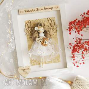 pamiątka chrztu św - aniołek w ramce dla dziewczynki chrzciny okazji