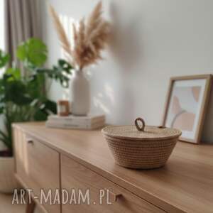 Prezent Koszyk z pokrywką ze sznurka polskie rękodzieło KS01 02p