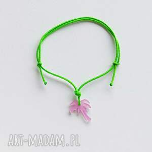 Palma bransoletka handmade z tworzywa sztucznego i ozdobnym sznurkiem - art-Madam.pl