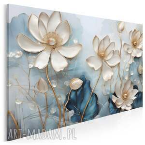 obraz na płótnie - kwiaty elegancki art deko 70x50 cm 113301 deco