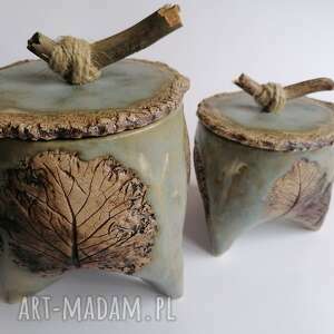 handmade ceramika komplet pojemników "zaczarowany las"