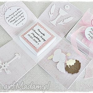 pamiątka komunii św - box dla dziewczynki, święta, exploding scrapbooking