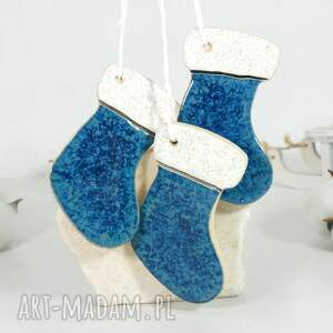 skarpety świąteczne - ceramiczne ozdoby choinkowe na prezent