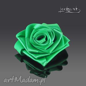 handmade broszki broszka zielona róża