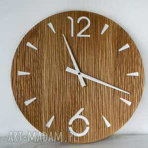 minimalistyczny strukturalny zegar dębowy 50 cm ścianę drewna