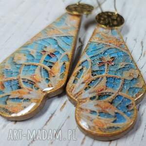 paula czeka na wene kolczyki decoupage, żywica, orient, stal chirurgiczna