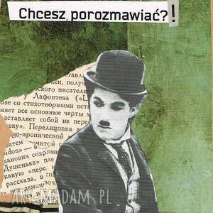 chcesz porozmawiać wydruk kolażu analogowego - plakat A3, collage, grafika