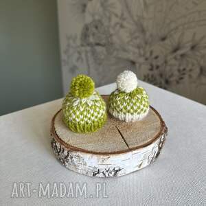 ozdoby choinkowe, dekoracje świąteczne, mini - czapeczki, zestaw 2 szt, zawieszki