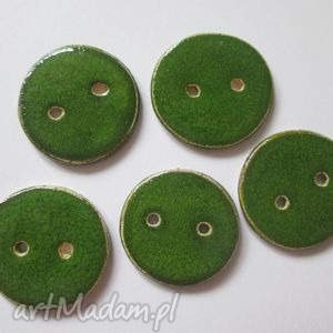 dodatki komplet guzików ceramicznych, zielone