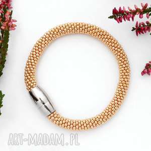 handmade bransoletka koralikowa " glamour golden rose "