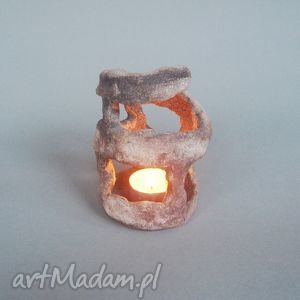 świecznik labirynt, dekoracja, wnętrze unikatowy, ceramika