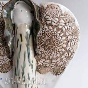 ręcznie wykonane ceramika anioł perłowy 2