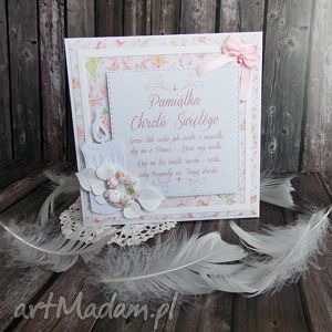 ręcznie robione scrapbooking kartki pamitka chrztu świętego