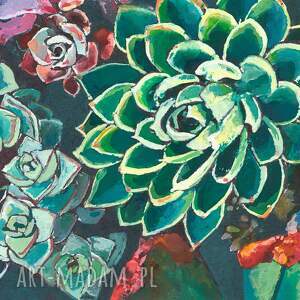 obraz na płótnie - sukulenty botaniczny rośliny natura 120x80 cm 706001