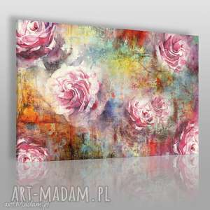 obraz na płótnie - róże kolorowy - 120x80 - VAKU DSGN dom obrazy