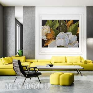 obraz olejny magnolie kwiaty wiosna 30x40 cm, olejny, magnolia