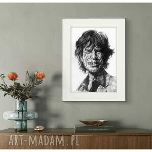 plakat - mick jagger seria ikony A3 wykonany z oryginalnego rysunku