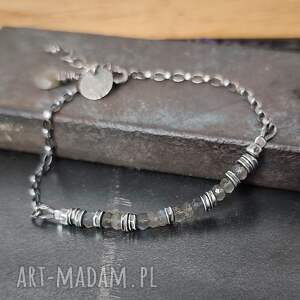 labradoryt delikatna srebrna bransoletka srebro oksydowane