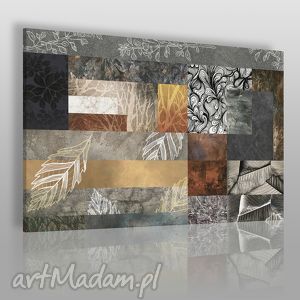 obraz na płótnie - liście mozaika - 120x80 - VAKU DSGN dom obrazy
