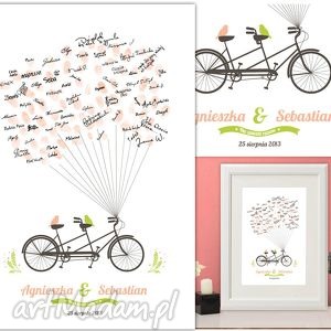 wiosenny rower wpisów - unikalny plakat gości weselnych 40x50 cm 3